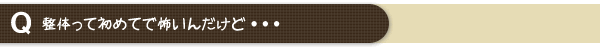整体って初めてで怖いんだけど・・・