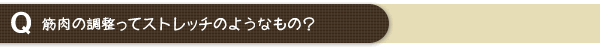 筋肉の調整ってストレッチのようなもの？