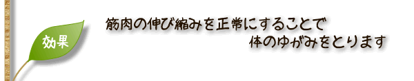 筋肉の伸び縮みを正常にすることで体のゆがみをとります